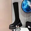 Botas altas de gamuza para mujer hasta la rodilla, nuevas populares de otoño 2026, botas de tubo alto de suela gruesa ajustadas, botas largas de primavera y otoño para mujer