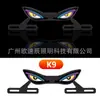 Luz decorativa triangular olho de demônio para motocicleta transfronteiriça, luz de advertência universal, parafuso de pisca modificado para luz de placa