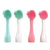 Cepillo de silicona para limpieza de doble cabeza, cepillo facial de silicona para limpieza facial, cepillo de silicona para aplicar mascarilla de lodo, personalizable
