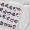 Arte de Unhas Livro Vermelho Pequeno Broca K9 Broca de Fundo Afiado Coração Torto 12*13 Broca em Formato de Coração Broca de Gelo Transparente Textura de Bolha de Vapor Broca Empilhada
