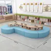 Estante de Livros para Biblioteca Escolar Sofá Combinação Curva Criativa Formato Área de Leitura Estante Armazenamento Área de Descanso Banco