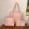 2025 Nuevo Estilo Patrón Lichi Bolso de Cuatro Piezas para Mujer Moda Simple Versátil Europeo y Americano Bolso de Mano Gran Capacidad Bolso para Mujer Moderno