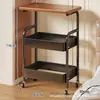 Estante de Almacenamiento Móvil para la Sala de Estar, Carrito Pequeño con Ruedas al Lado del Sofá, Estante de Bocadillos de Múltiples Niveles, Organizador de Revistas y Libros