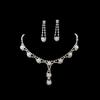 Juego de Joyería Transfronterizo Cadena de Garra de Diamante Completo Moda Simple Accesorios de Alta Gama Aretes Aretes Collar Accesorios para Mujer Venta al por Mayor