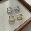 Brincos Circulares Retrô para Mulheres, Brincos de Ouro de Três Espirais, Brincos Lisos Doce e Cool de Alta Qualidade para Mulheres, Versátil para Uso Diário