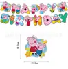 Decoração de Festa de Aniversário Tema Peppa Pig Banners Bandeira Bandeira de Bolo Conjunto de Balões Transfronteiriço