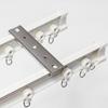 Riel Deslizante de Aleación de Aluminio para Cortina, Polea Guía, Barra Romana Deslizante, Riel Simple y Doble, Montaje Lateral/Superior, Gancho, Riel Recto