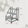 Escada de Degraus Espessada para Armazém, Casa e Uso Industrial, com Corrimãos, Três ou Quatro Degraus, com Rodas, Escada de Escalada Móvel