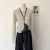 Suéter Básico de Malha Trançada de Manga Longa com Gola Redonda de Cor Sólida para Mulheres Outono Inverno Versátil Curto Cropped Cintura Marcada Emagrecedor Roupa de Baixo Pulôver