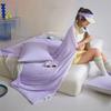 Colcha fina de aire acondicionado de amoníaco Jin con sensación fresca Clase A color sólido doble fibra de soja verano para dormir colcha fina lavable a máquina doble
