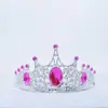 Diadema Corona al por mayor transfronteriza para niños, plateado electrochapado, roja y azul, diadema de tres puntas de princesa, accesorios, juguetes para niñas