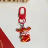 Pingente Chaveiro Bênção de Ano Novo com Símbolo de Riqueza, Presente de Bênção Vermelho para Melhor Amigo, Acessório de Enfeite