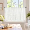 Estilo pastoral cortina transparente bordada cortina fina transparente media cortina cortina de puerta cortina divisoria Cortina de ventana de cocina de venta popular en Amazon cortina decorativa