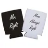 Tema de Casamento Transfronteiriço Material de Mergulho Capa de Copo Mr Right&Mrs Always Right Capa Isolante
