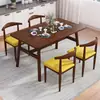 Conjunto Nórdico de Mesa e Cadeiras de Jantar para Uso Doméstico, Econômico para Apartamento Pequeno, Adequado para 4-6 Pessoas, Mesa de Jantar Simples para Uso Comercial ou de Aluguel