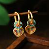 Elyuan - Pendientes de mariposa con aceite de esmalte retro chino, nuevos, de nicho alto, combinables, elegantes, de moda, de estilo antiguo medio