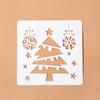 Plantilla Regla de Encaje Serie Navideña Original Alce de Dibujos Animados Árbol de Navidad Tablero de Relleno Hueco Papelería para Periódico Manuscrito Infantil