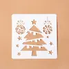 Regla de encaje decorativo navideño dibujos animados diy álbum de fotos material hecho a mano plantilla de dibujo hueca papelería para cuenta de mano