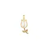 [Oro Real de Cobre] Tulipán Dulce Comercio Exterior Transfronterizo DIY Joyería Hecha a Mano Cobre Circonio Microincrustado Accesorios Colgante Joyería