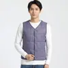 Colete de Algodão com Penas Outono e Inverno Masculino para Jovens Estudantes Quente Slim Fit Ombro Acolchoado Espessado para Meia-Idade e Idosos Colete Fino para Usar por Baixo