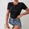 Bai Fen Zhi Yi Amazon Comercio Exterior Transfronterizo Mono de Verano, Ajustado de Color Sólido Estilo Europeo y Americano Body de Punto