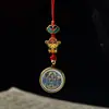 Cordón para Teléfono Móvil Original Tejido a Mano Ocho Santos Patronos 1.5 Thangka Pintado en Oro Colgante para Teléfono Móvil Colgante para Bolso Unidad USB