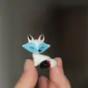 Adorno pequeño de zorro esmaltado Zibo para escritorio, decoración de dibujos animados, vidrio, coche de alta gama, adorno interesante, regalo de cumpleaños