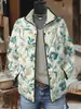 2025 Estación Independiente Temu Nueva Moda para Mujer Chaqueta de Algodón Plisada Estampado Digital Floral Chaqueta de Algodón para Mujer