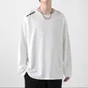 Camiseta deportiva casual para hombre de manga larga con estampado, moderna para adolescentes, adecuada para todas las estaciones, cuello redondo, top básico de manga larga