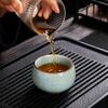 Forno Ru Flor de Gelo Copo Mestre Copo Único Filme Aberto Cozimento Copo de Chá Copo de Cerâmica para Degustação de Chá Conjunto de Chá Kung Fu Conjunto de Chá Doméstico