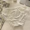 Ropa interior de encaje con texto y puro deseo para mujer, transpirable, de cintura baja, de algodón puro, con vendaje en la entrepierna, translúcida, estilo divertido para niña.
