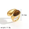 Anillo de Acero Inoxidable con Circonita Incrustada de Diamante Estilo Lujo Ligero Transfronterizo Joyería para Mano Personalidad Femenina Anillo de Acero Inoxidable con Piedra Natural