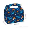 Dd072 Amazon Mundo Jurásico de Dinosaurios Caja de Cartón Blanca para Dulces y Regalos de Mano Dibujos Animados Infantiles Fiesta de Cumpleaños