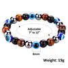 Pulsera elástica de cuentas hecha a mano, retro, simple, de piedra volcánica, ojo de palma, pino blanco, para mujer, suministro transfronterizo europeo y americano
