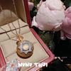 Joyería Italiana Cristal Cepillado Copo de Nieve Gema Colgante Usable de Doble Cara Collar Aretes Retro de Flor Zircón