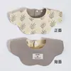 Babadores Impermeáveis Bebê Estilo Coreano Ins, Babadores de Algodão Puro Dupla Face para Bebês, Babadores em Formato de Pétala para Meninas e Meninos