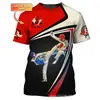Camiseta Casual Unissex de Manga Curta Estilo Novo Transfronteiriço com Estampa 3D de Padrão de Taekwondo Venda Direta da Fábrica Fornecimento para Comércio Exterior