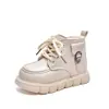 Zapatos de Invierno para Niños 2026 Botas tipo Martin para Niños Botines Cortos de Cuero Grandes para Niños Botas de Nieve Calientes con Forro de Felpa para Niñas Exportación