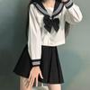 Saia Completa Roupa de Vela Uniforme Ortodoxo Roupa Feminina Básica Três Estilo Universitário de Departamento Japonês Saia Plissada para Alunos do Ensino Fundamental