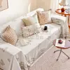 Capa de Sofá de Seda Gelada com Estampa Pastoral Refrescante e Jacquard de Borboleta Fresca, Cobertura Completa, Universal para Decoração de Sala de Estar, Capa à Prova de Poeira