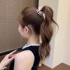 Faixa de Cabelo Larga Estilo Coreano com Pérolas Elástico de Borracha Corda de Cabelo Alta Elástica Faixa de Cabelo Preta Sem Costura Uso Duplo Amarrar Acessório para Cabeça Celebridade da Internet Feminina