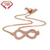 Pulsera Dulce de Oro Rosa con Lazo Incrustado de Diamantes para Mujer, Joyería de Cadena de Cobre, Accesorios para Pulseras, Cadena de Fabricante, Fresca y Dulce