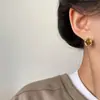 Brincos Maillard Olho de Tigre Dourado Estilo Old Money para Mulheres, Luxo Acessível, Brincos e Brincos Retrô de Castanha Caramelo High-End