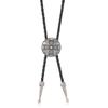 Collar para Hombre con Colgante de Aleación Cruzada Estilo Nuevo Retro Transfronterizo Europeo y Americano, Material PU, Mezclilla, Corbata Polo