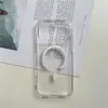 Adequado para Capa de Celular Magnética Cristal de Gelo Apple 17Promax, Capa Protetora Transparente de PC Ultra-Fina iPhone16 Anti-Queda 15