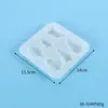 Molde de resina de cristal DIY Pingente de floco de neve de Natal com furo Molde Ornamento de chapéu de árvore de Natal Molde de silicone