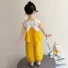 Conjunto de Chaleco para Niña Verano Elegante Pantalón Anti-Mosquitos para Niña Pequeña Conjunto de Dos Piezas 2026 Nueva Ropa de Verano para Niños