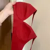 Conjunto de Lingerie de Bolinhas Vermelhas de Natal para Mulheres, Estilo Fino, Seio Pequeno, Sem Fio, Confortável, Sem Costura, Suporte Macio, Sutiã do Ano do Zodíaco