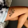 9 Peças em 1 Conjunto de Design Criativo de Flor e Cobra Adesivos de Tatuagem Herbal, Duradouros e à Prova d'Água, Duram de 7 a 15 Dias nos Braços e Pernas de Meninas