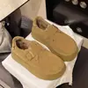 Mocasines de suela gruesa para mujer, botas de nieve forradas de felpa para otoño e invierno, zapatos de algodón, zapatos Birkenstock sin cordones de nuevo estilo 2026